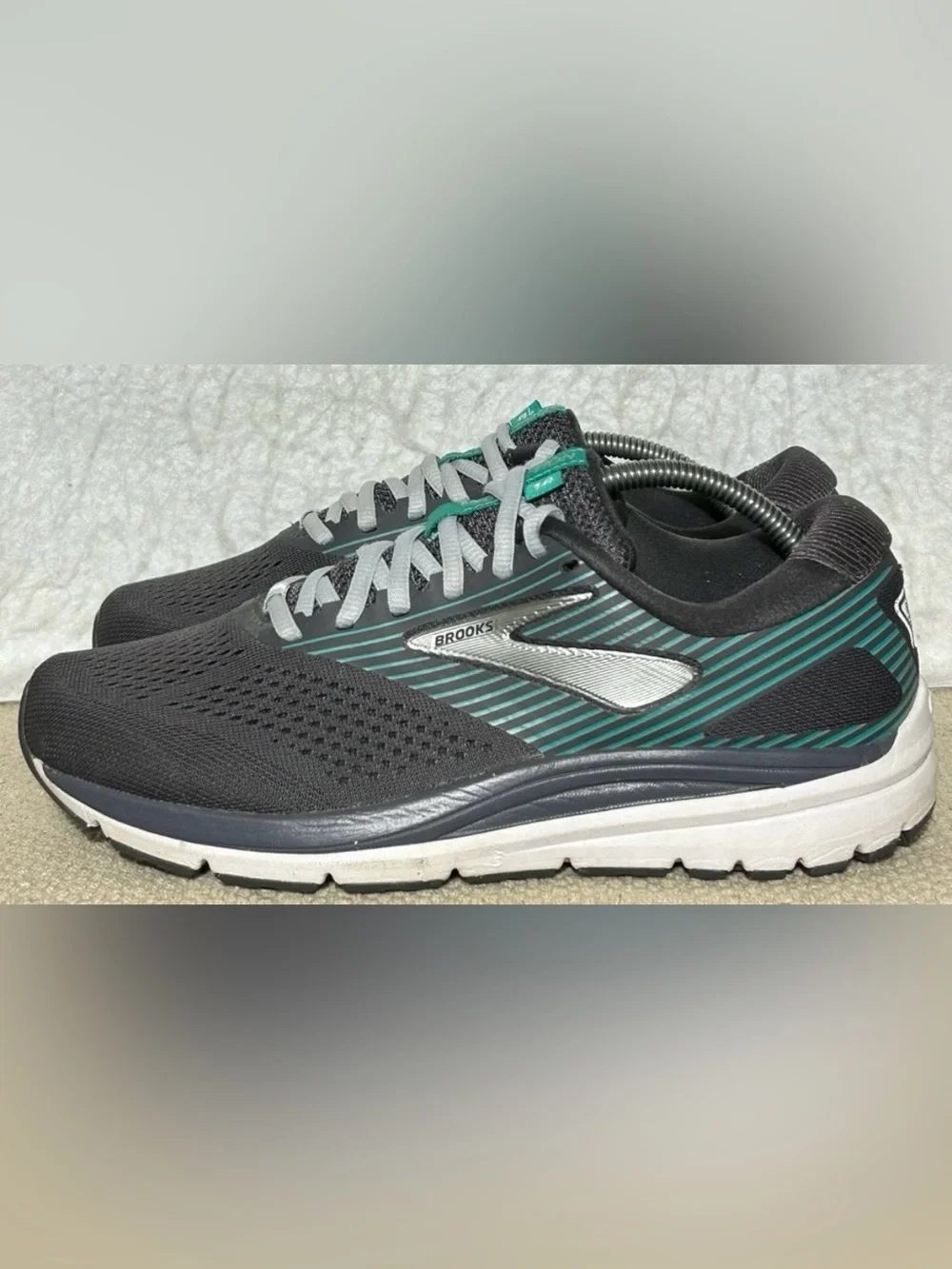 Brooks Black Running Shoes with Teal Accents - Picture 1 of 9